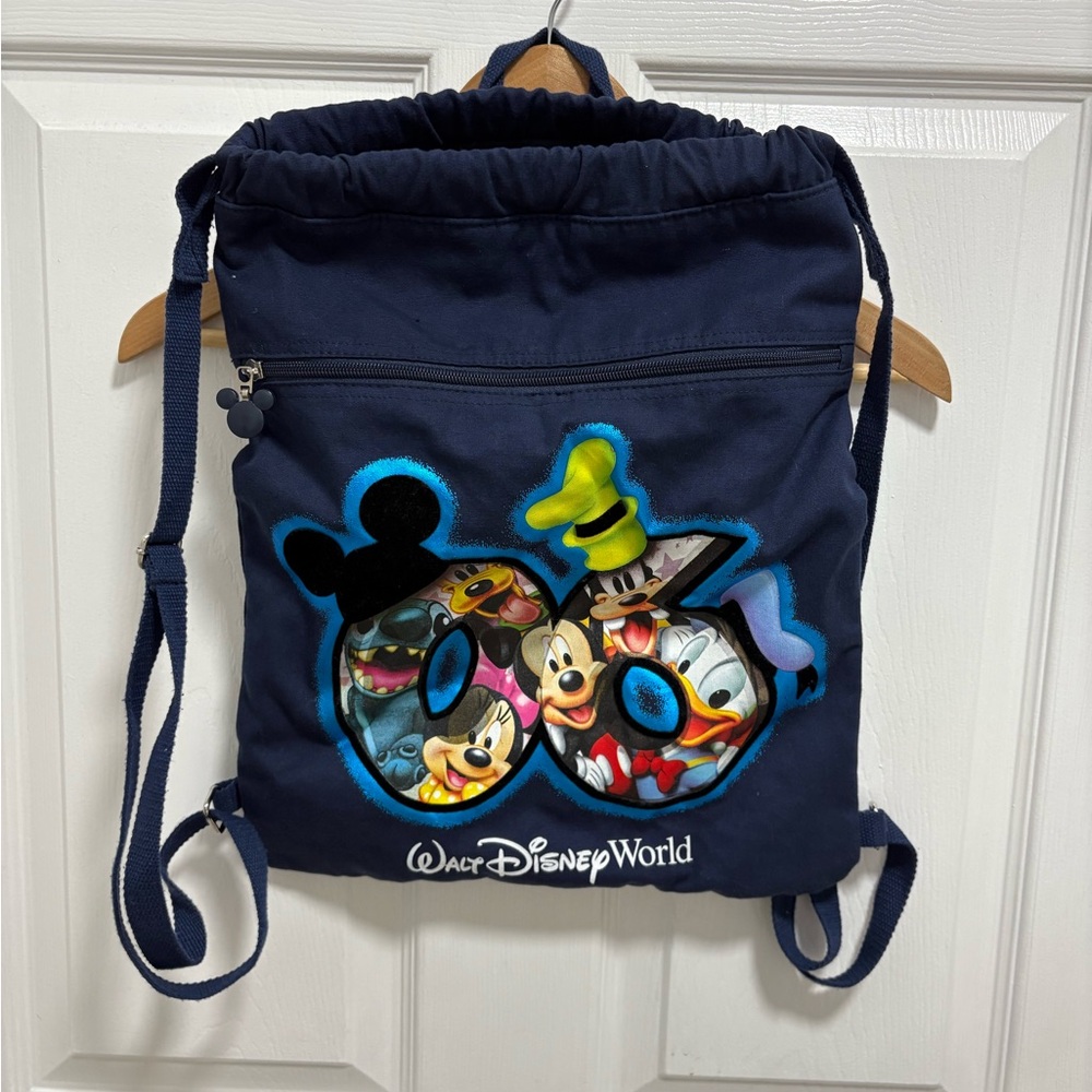 Disney World Y2K Navy Drawstring Backpack 2006